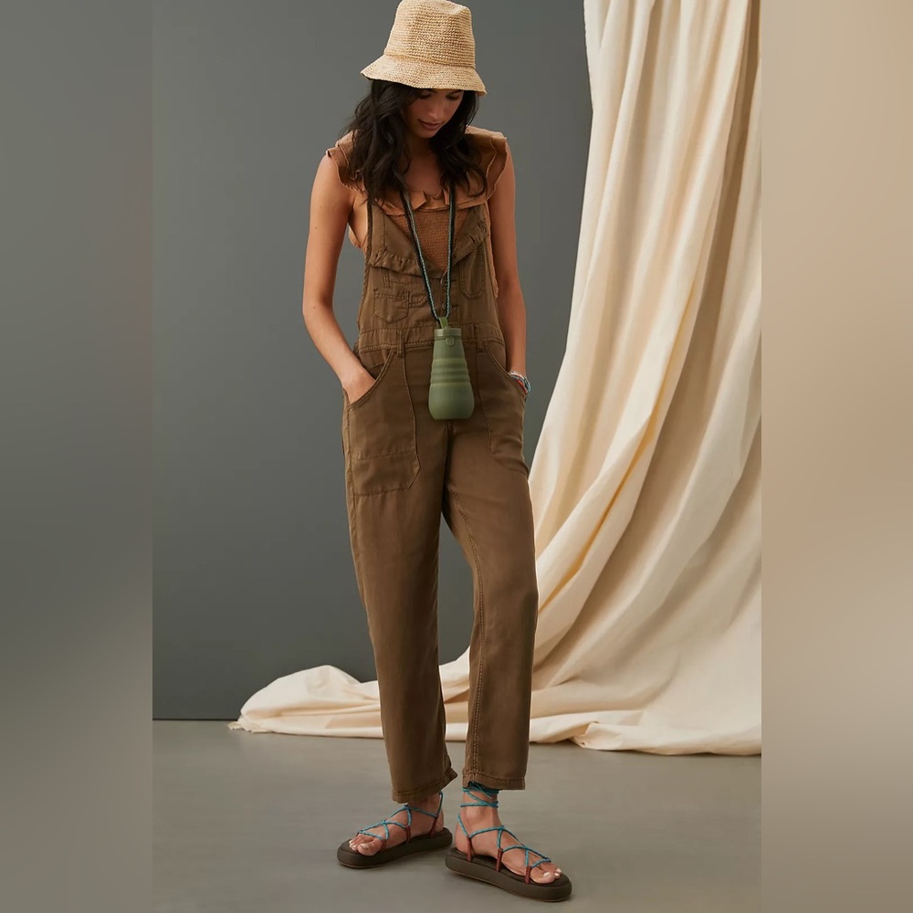 Pilcro Olive Utility Jumpsuit with Front Pockets